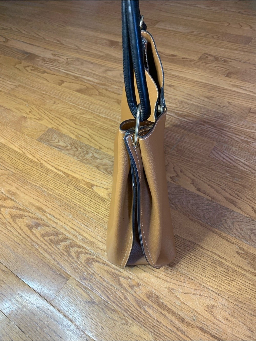 Parfois Tan & Black Two-Tone Faux Leather Tote Bag - Picture 5 of 15